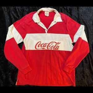 Vintage 80’s Coca Cola Men’s Long Sleeve Polo Shirt